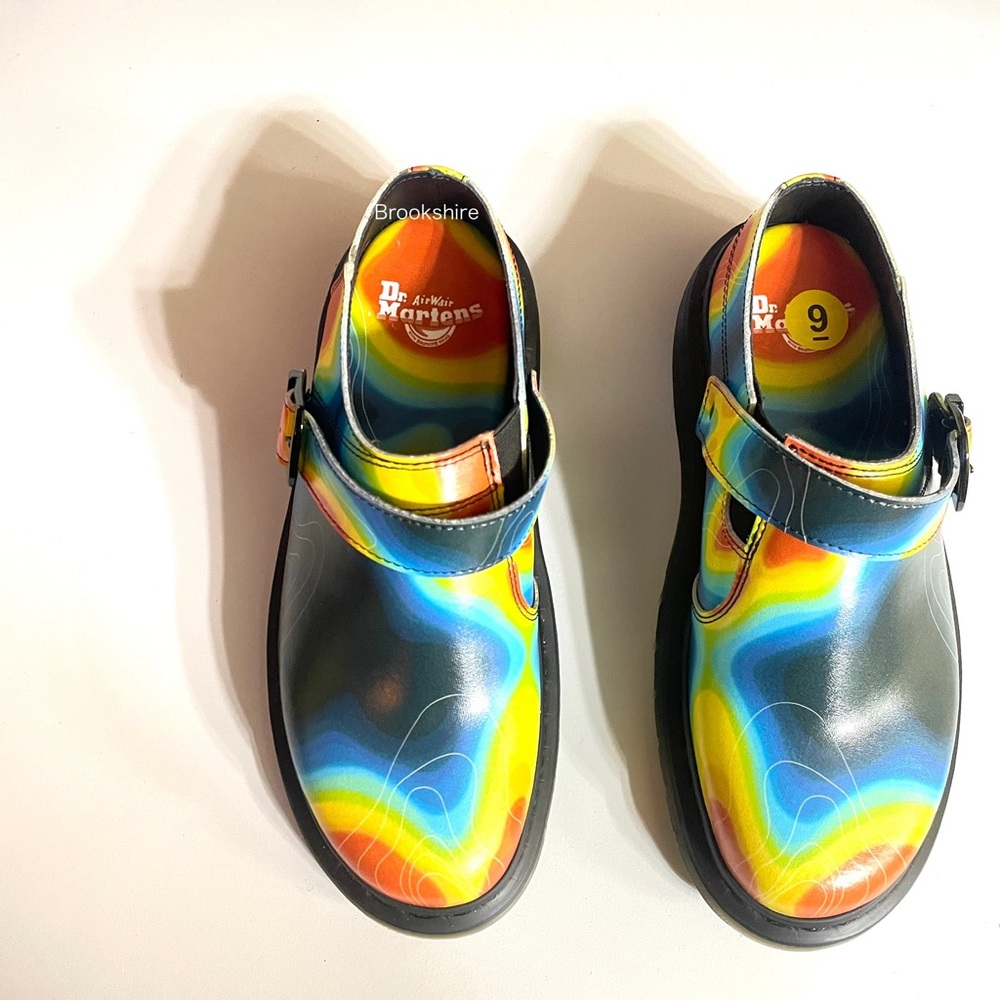Dr Martens Isham Genix Nappa Thermal Map Leather Slingback Shoes Women’s Size 9